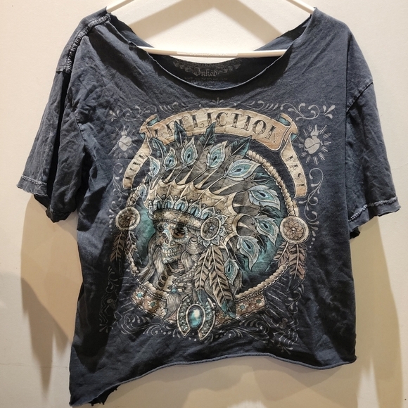 Affliction Tops - Affliction Unisex Graphic T-Shirt Sturgis Bike Week Tribal Sugar Skull M